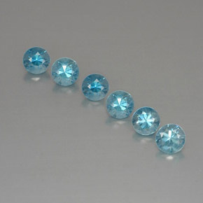Pedras preciosas de zircão azul natural de  ct, corte redondo, VVS-VS