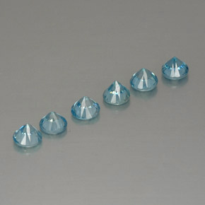 Pedras preciosas de zircão azul natural de  ct, corte redondo, VVS-VS