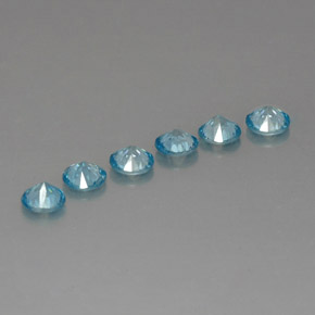 Pedras preciosas de zircão azul natural de  ct, corte redondo, VVS-VS