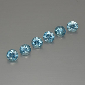 Pedras preciosas de zircão azul natural de  ct, corte redondo, VVS-VS