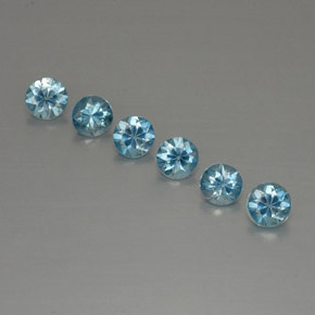 Pedras preciosas de zircão azul natural de  ct, corte redondo, VVS-VS