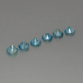 Pedras preciosas de zircão azul natural de  ct, corte redondo, VVS-VS