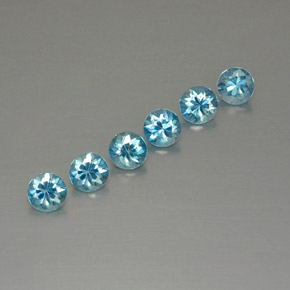 Pedras preciosas de zircão azul natural de  ct, corte redondo, VVS-VS