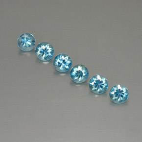 Pedras preciosas de zircão azul natural de  ct, corte redondo, VVS-VS