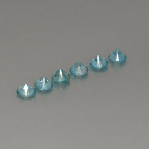 Pedras preciosas de zircão azul natural de  ct, corte redondo, VVS-VS