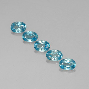 Pedras preciosas de zircão azul natural de 3,49 ct, corte oval, VVS