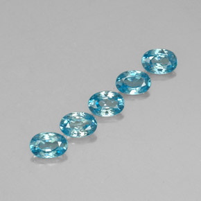 Pedras preciosas de zircão azul natural de 3,49 ct, corte oval, VVS