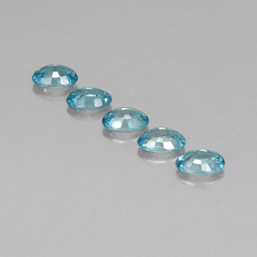 Pedras preciosas de zircão azul natural de 3,49 ct, corte oval, VVS