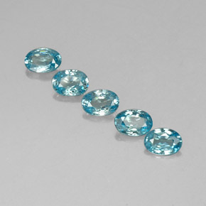 Pedras preciosas de Zircão Azul natural de 3.25 ct, Corte Oval, VVS
