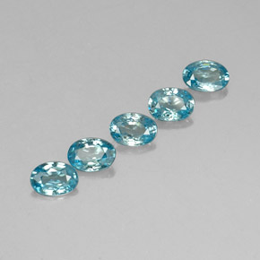 Pedras preciosas de Zircão Azul natural de 3.25 ct, Corte Oval, VVS