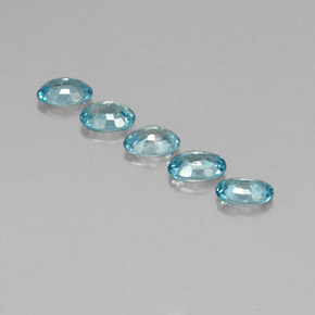Pedras preciosas de Zircão Azul natural de 3.25 ct, Corte Oval, VVS