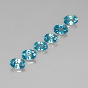 Pedras preciosas de zircão azul natural de  ct, corte oval, VVS