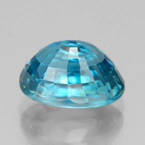 Zircão azul natural 5,47ct, corte oval, IF