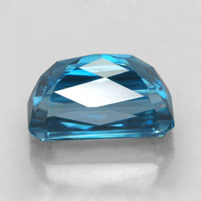 Zircão azul natural 7,48ct, corte esmeralda, IF