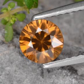Zircão laranja natural 0,97ct, corte redondo, VVS-VS