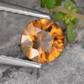 Zircão laranja natural 0,97ct, corte redondo, VVS-VS