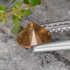Zircão laranja natural 0,97ct, corte redondo, VVS-VS