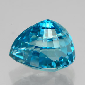 Zircão azul natural 7,72ct, formato de pêra, VVS