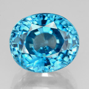 Zircão azul natural 6,66ct, corte oval, VVS