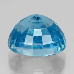 Zircão azul natural 6,66ct, corte oval, VVS