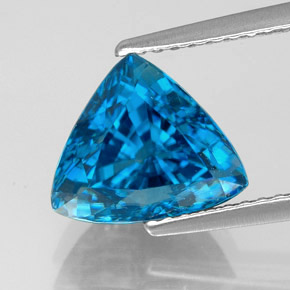 Zircão azul natural 5,09ct, trillion, VVS