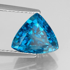 Zircão azul natural 5,09ct, trillion, VVS