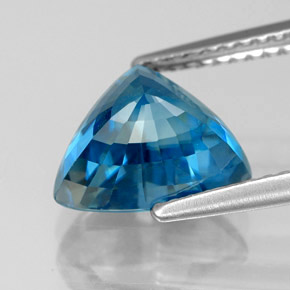 Zircão azul natural 5,09ct, trillion, VVS