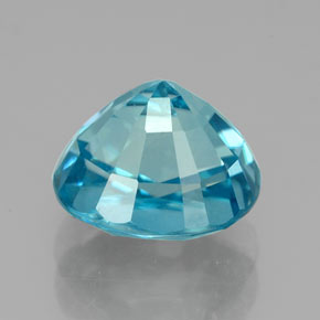 Zircão azul natural 4,07ct, almofada cortada, VVS