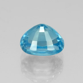 Zircão azul natural 3,11ct, corte oval, VVS