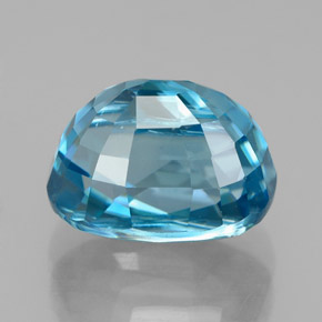 Zircão azul natural 6,58ct, corte oval, VVS