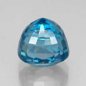 Zircão azul natural 5,89ct, almofada cortada, VVS