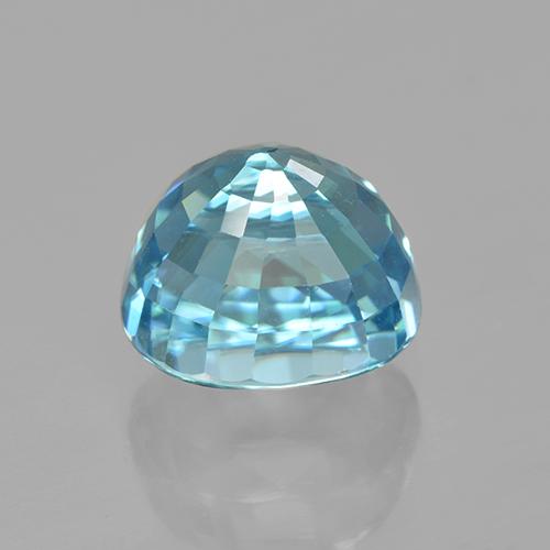 Zircão azul natural 5,64ct, corte oval, VVS