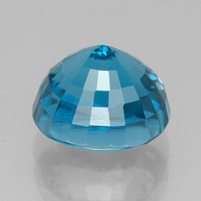 Zircão azul natural 5,64ct, corte oval, VVS