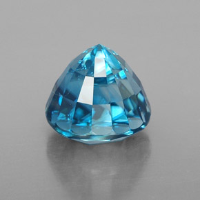Zircão azul natural 4,38ct, corte redondo, VVS