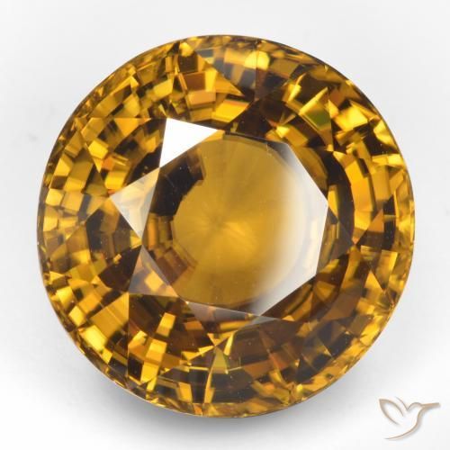 Zircão ouro médio Natural 47.19ct, Redondo, VVS