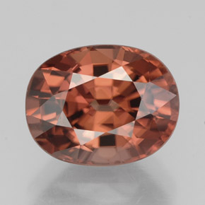 Zircão laranja natural 3,55ct, corte oval, VVS