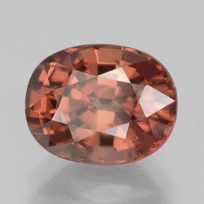 Zircão laranja natural 3,55ct, corte oval, VVS