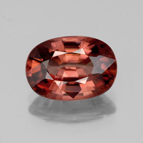 Zircão vermelho natural 4,02ct, corte oval, VVS