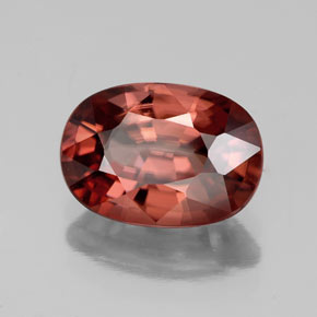 Zircão vermelho natural 4,02ct, corte oval, VVS
