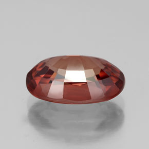 Zircão vermelho natural 4,02ct, corte oval, VVS