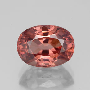Zircão laranja natural 4,43ct, corte oval, VVS