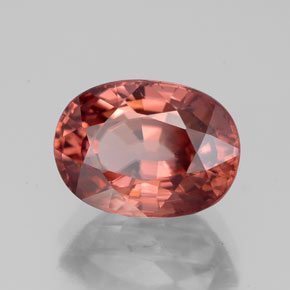 Zircão laranja natural 4,43ct, corte oval, VVS