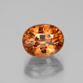 Zircão laranja natural 4,07ct, corte oval, VVS