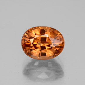 Zircão laranja natural 4,07ct, corte oval, VVS