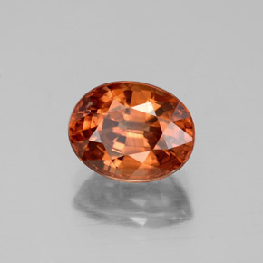 Zircão laranja natural 3,48ct, corte oval, VVS