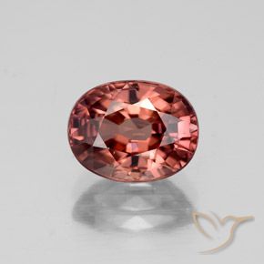 3.29ct Natural Vermelho Carmesim Pálido Zircão, oval, VS