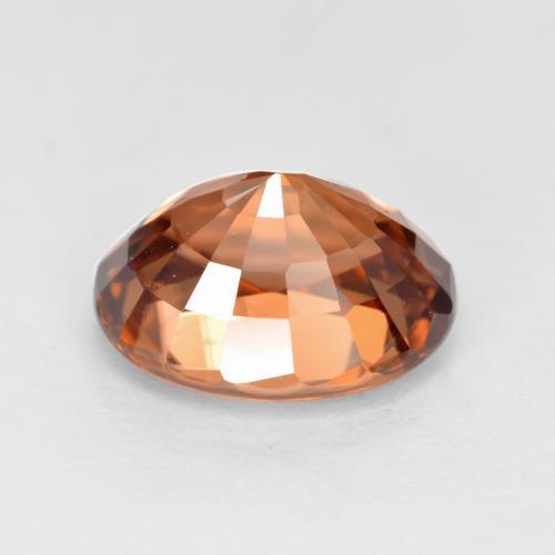 Zircão laranja natural 3,23ct, corte oval, VVS