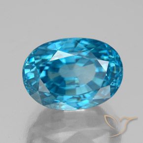 Zircão Azul Natural 9.25ct, oval, VS