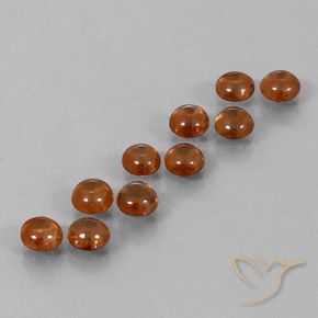 Pedras preciosas de Zircão laranja avermelhado natural de 6.41 ct, Redondo, Transparente