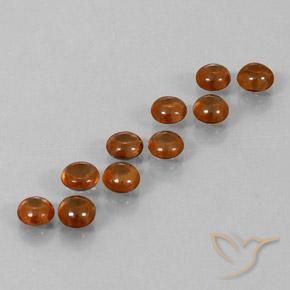 Pedras preciosas de Zircão Laranja Profundo natural de 7.22 ct, Redondo, Transparente